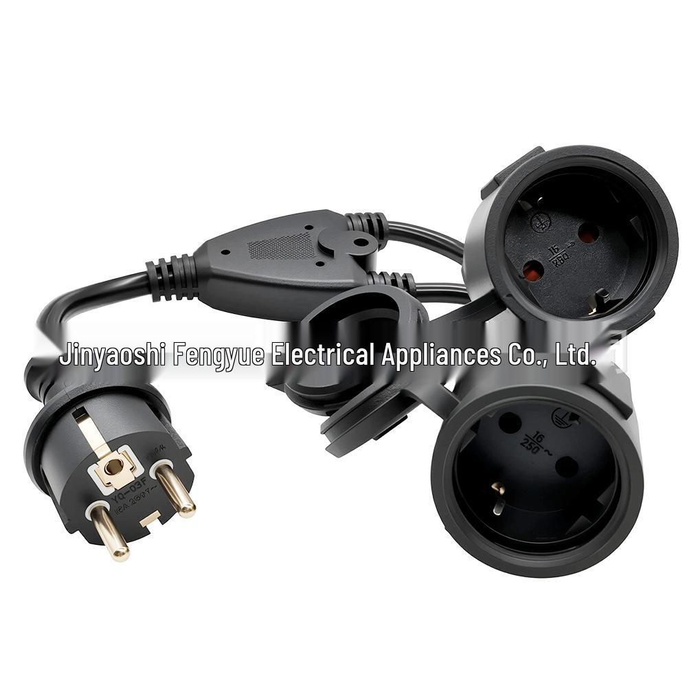 35cm EU Waterproof German Type Dual Power Extension Cord