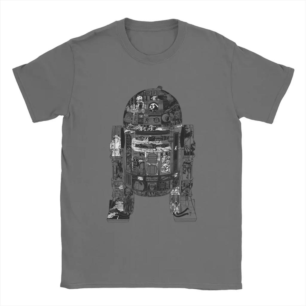 Vintage Epic R2D2 Stars Wars T-Shirt Men Crew Neck Pure Cotton T Shirts Short Sleeve Tees Plus Size Tops