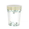 20pcs Minimalist Eucalyptus Leaf Sage Paper Plate Paper Cup Disposable Tablecloth Wedding Party Party Decoration Birthday