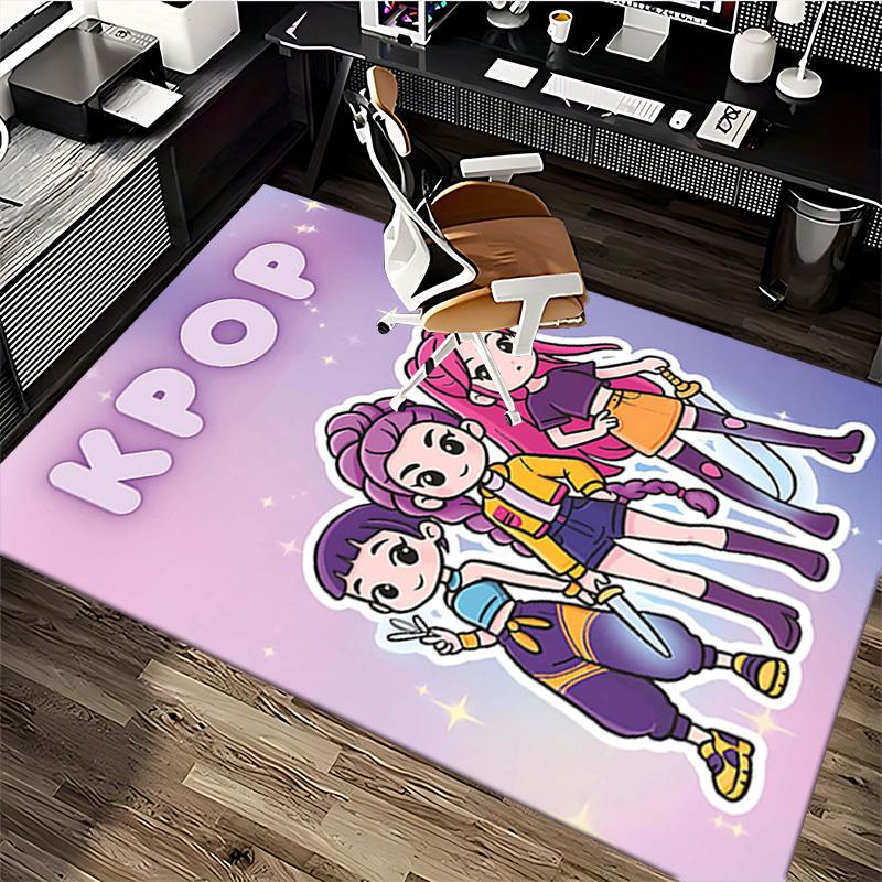 1pc KPOP Anime Cartoon Design Chair Mat - Festival Gift for Office, Home Decor, Living Room, Bedroom, Game Room - Non-Slip Carpet Suitable for All Sea