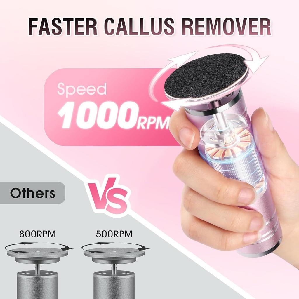 Electric Callus Remover: Adjustable File with 60 Abrasive Discs — Professional Pedicure Tool for Men and Women (Dead Skin Removal)