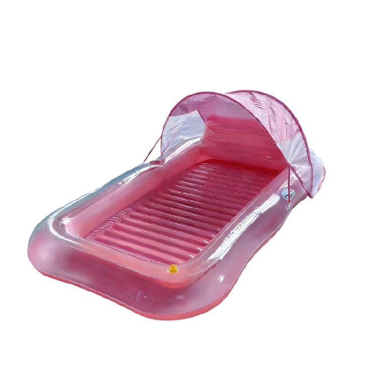 Modern PVC Pool Lounger Innovative Water Sprinkling Technology Tanning Pool Float Detachable Headrest Mattress
