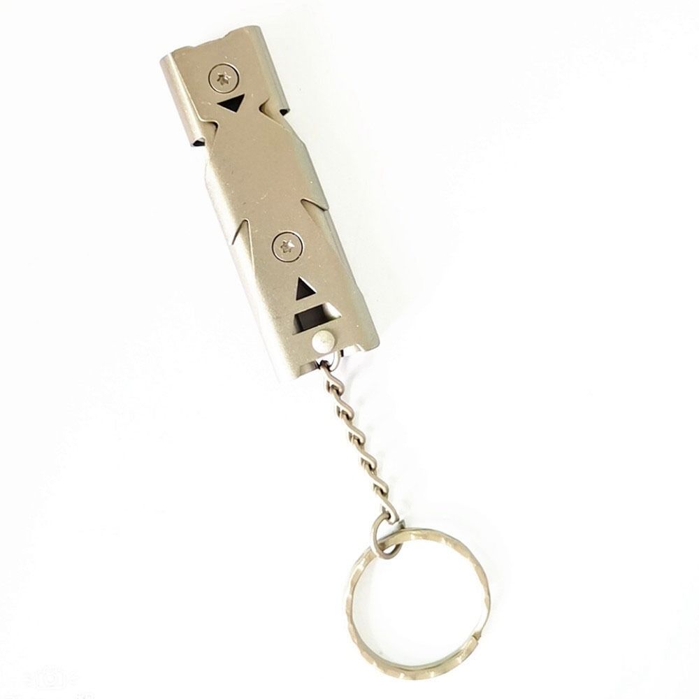 6 Colors High Decibel Whistle Stainless Steel Double Pipe Whistle Camping Hiking Tool  Outdoor Tool