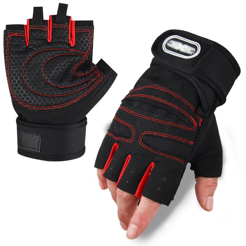 Custom Weightlifting Workout Fitness Gym Gloves With Wrist Support M красный