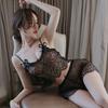 Sexy lingerie women's underwear lace suspender lace sexy pajamas shorts set 1382