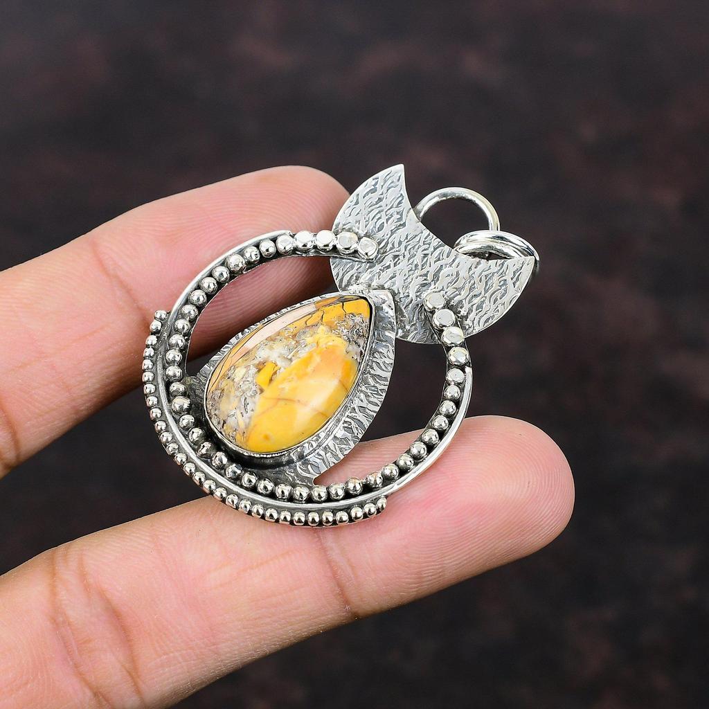 Brecciated Mookaite Pendant Antique Gemstone Jewelry 925 Sterling Silver Pendant Handmade Unique Design Pendant Gift For Friend Boho Jewelry