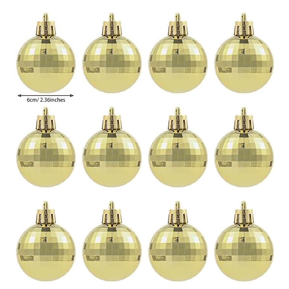

Gold Plastic Mirror Balls, Party Decoration Hanging Christmas balls Cake Decorations Ball for Christmas Tree Decoration