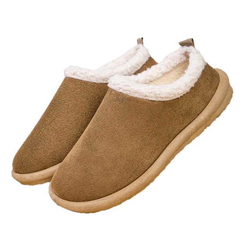 Birkenstock cotton slippers autumn and winter new retro flat-bottomed velvet warm bag head fluffy cotton slippers