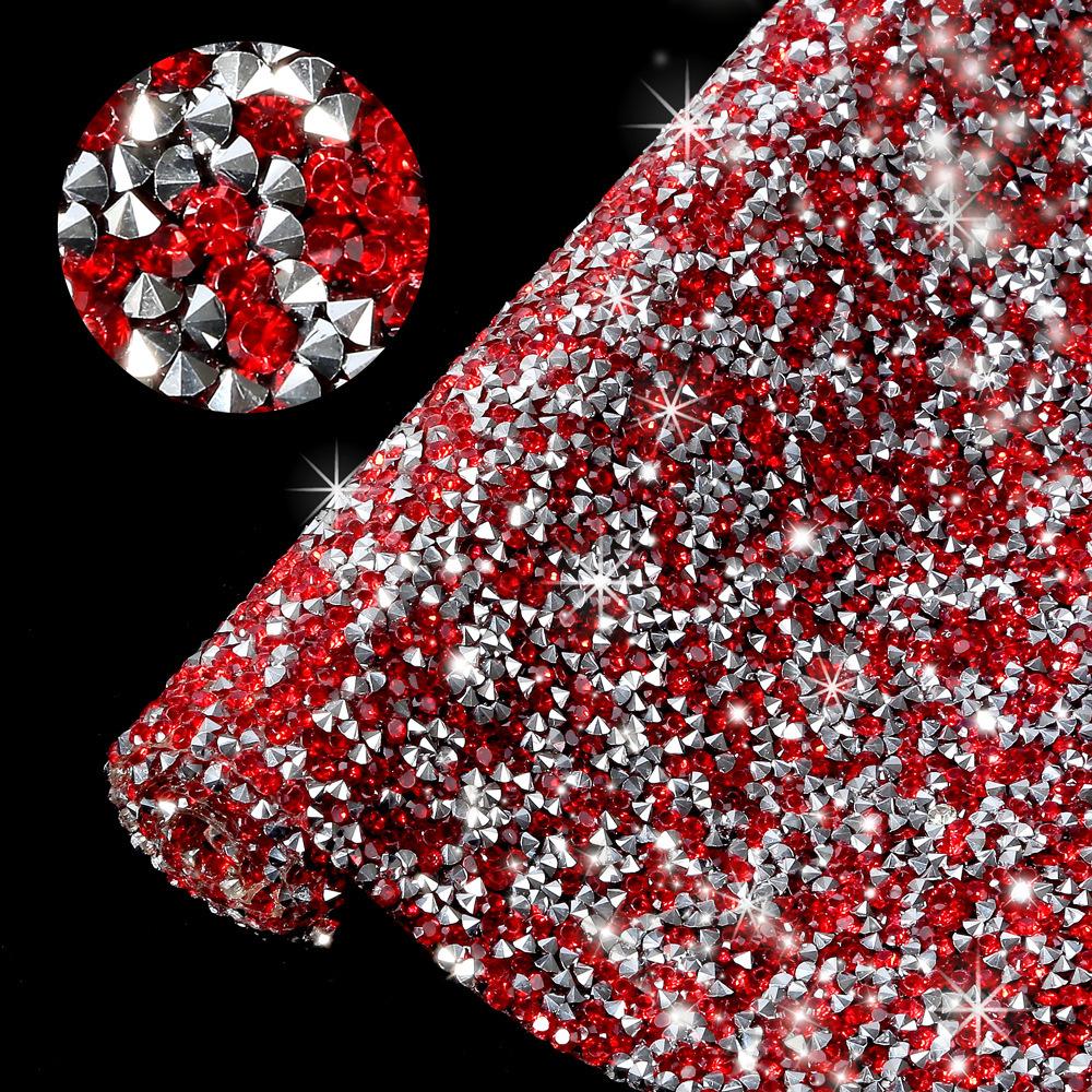 VC 20*24cm *40 Self-Adhesive Glass 3D Eco-Friendly Rhinestone Flatback 14 Facets Strip Sticker DIY Accessories Phone
