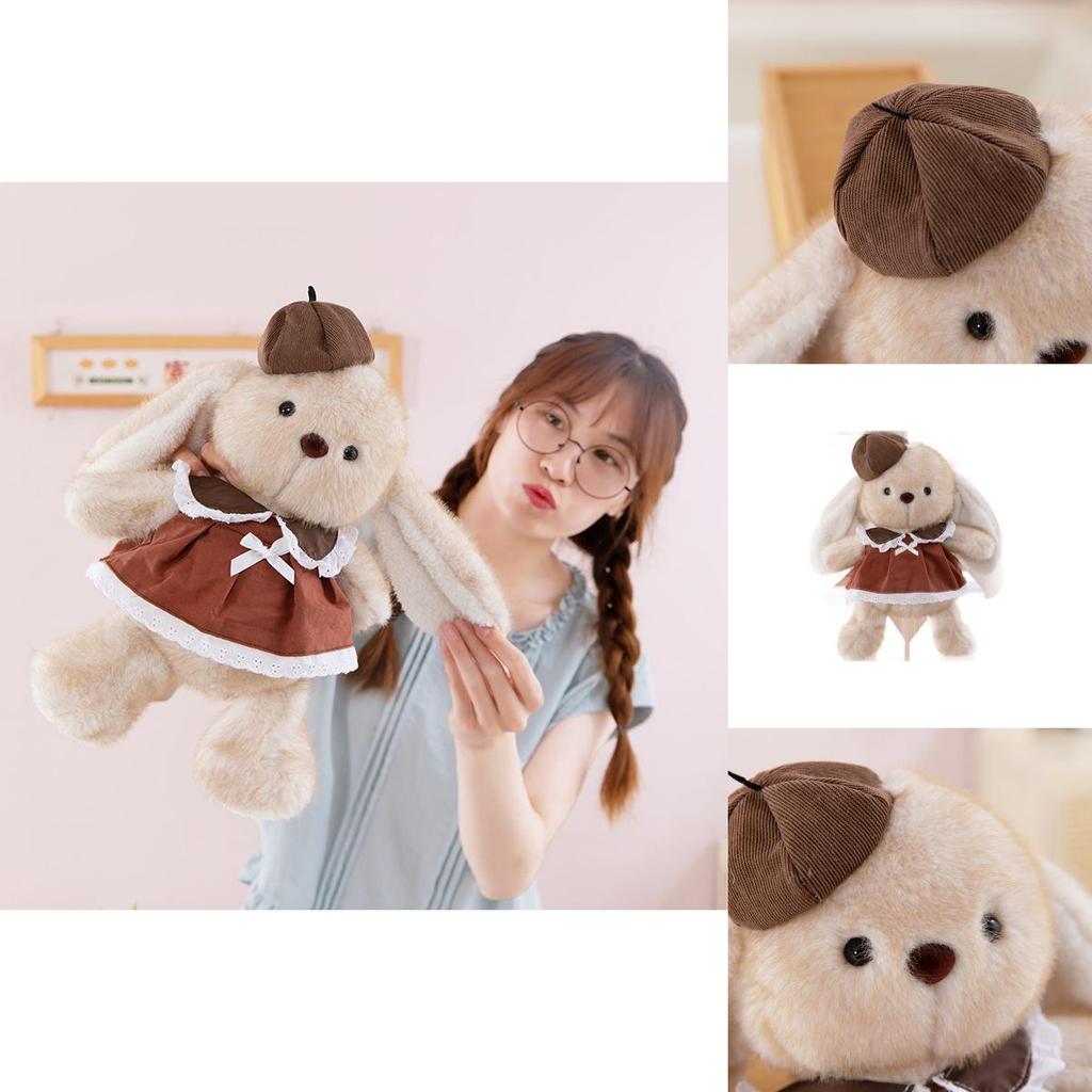 Plush Rabbit Toy For Kids Soft Animal Plush Pillow Gift With Dress And Hat Decoration