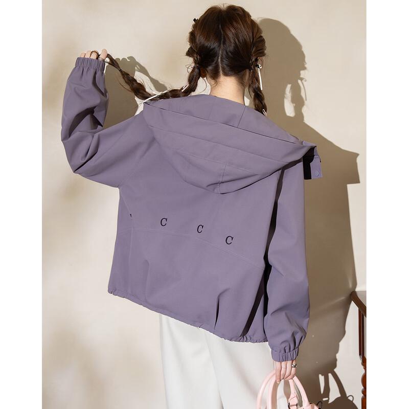 ET BOITE Women's Casual Hooded Short Jacket