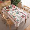 Festive Christmas Table Runner Cotton Blend Printed with Floral Fringe Decorative Dining Cover