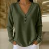 Women's V-Neck Long Sleeve T-Shirt Fit Pullover Multi Color Tee for Casual Wear