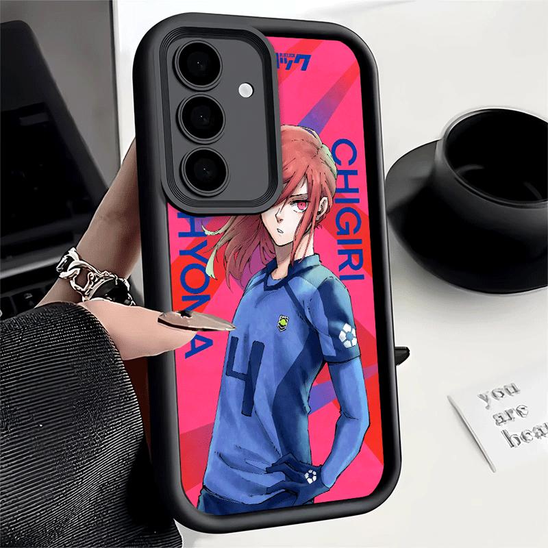 Phone Case for Samsung Galaxy A17 A16 A15 A14 A13 Anime Blue L-Lock Desgin A56 A36 A26 A55 A35 A25 A54 A34 A24 A53 A33 A23 A07 A