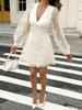 Elegant Embroidered Chiffon Long Sleeve Dress - Perfect for Romantic Dates, Weddings, and Island Vacations
