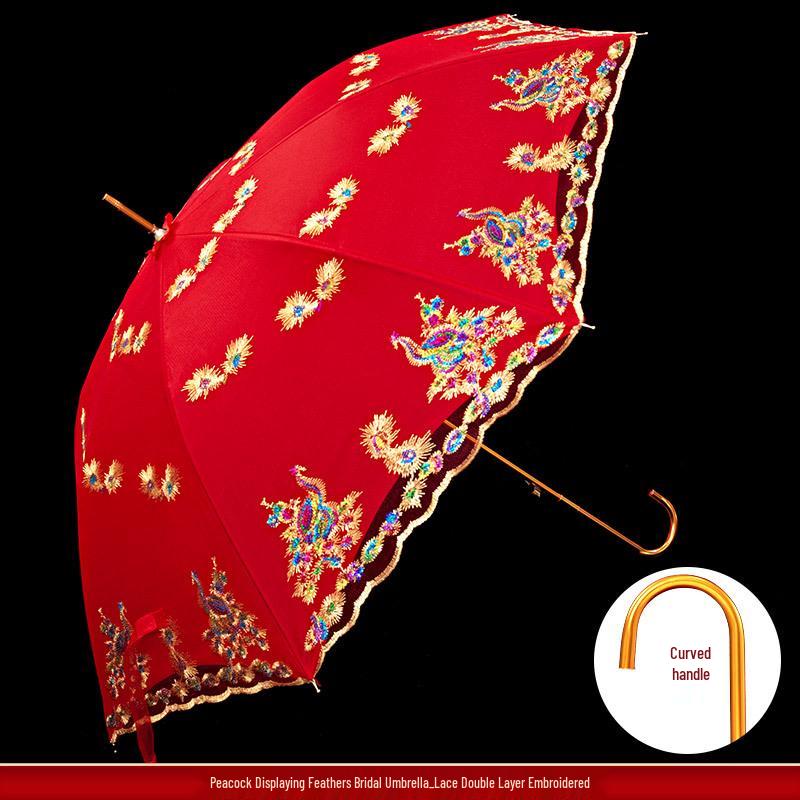 Red Bridal Umbrella Set for Chinese Wedding Ceremony and Dowry