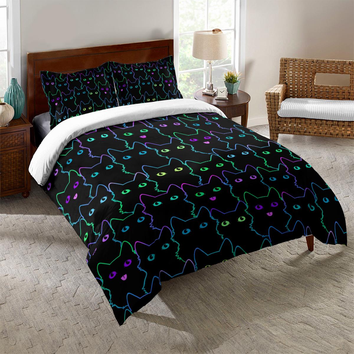 

Line cat pattern Duvet set-single,twin.double,full,queen