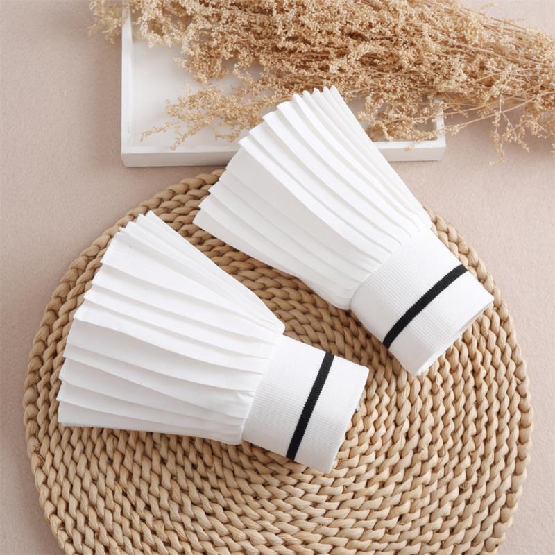 Fake Cuff Sleeve Women White Female Lace Pleated Flare Sleeve Detachable False Cuffs Ruffles Wristband Decorative Accessory