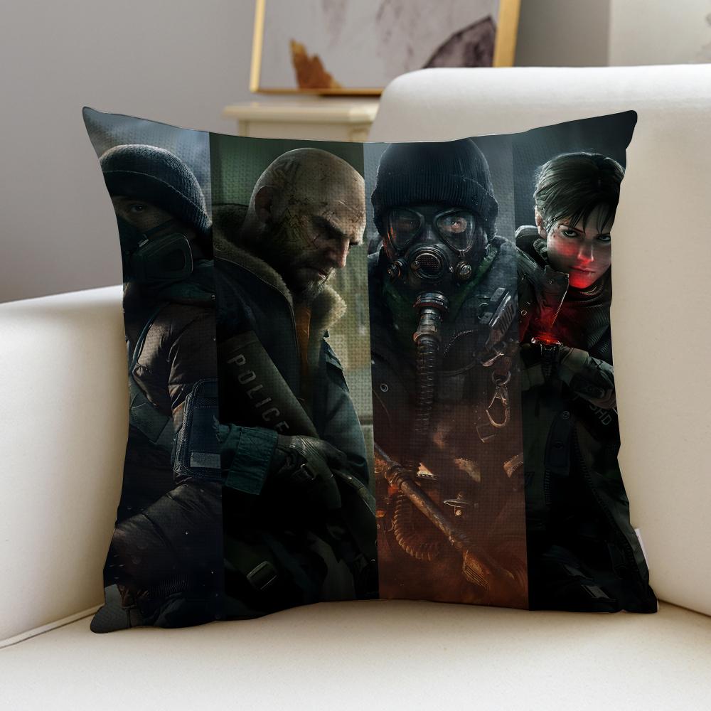 

Tom Clancys The DivisionS Cushion Cover Breathable and skinfriendly linen pillowcase square removable and washable cushion 30X30cm