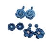 Pearl and Denim Flower Earrings for Women - Elegant and Versatile Studs