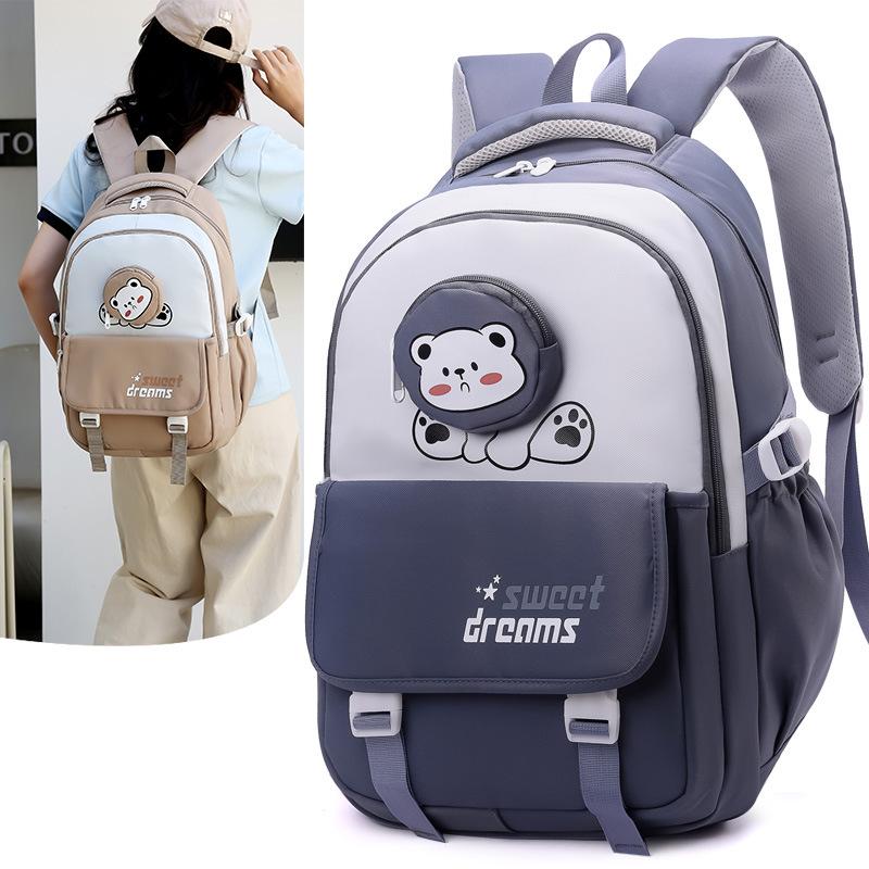 Schoolbag New College Style Girl Love Small Fresh Contrast Color Junior High School Student Backpack Lightweight Backpack