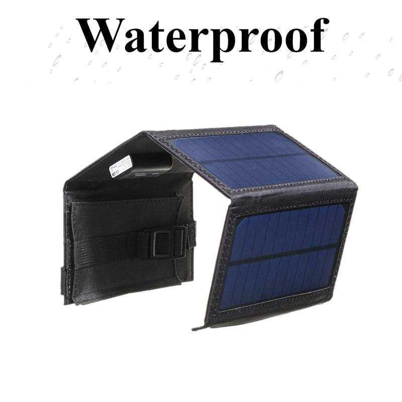 Outdoor Foldable Solar Panel Cells USB Portable Solar Charger Battery Charger for Mobile Phone Portable Cells Power Bank Battery