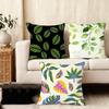 Leaves INS Cushion Cover Plush Fabric Soft DoubleSided Printed Sofa Warm Winter Home Child Gift Pillow Case