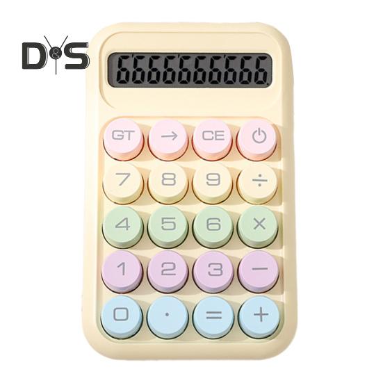 

Калькулятор на 10 цифр с большой кнопкой, наклоном на 15 градусов, ЖК-дисплей, механический переключатель, портативный эстетичный калькулятор жёлтый