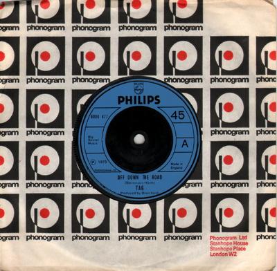 Étiquette de disque 7 pouces (10) - Off Down The Road 6006477 Philips 1975 UK Rock Occasion