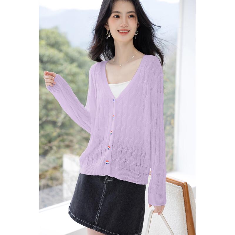 MOKANA Women's V-Neck Long Sleeve Thin Knit Sweater MKNJD3708