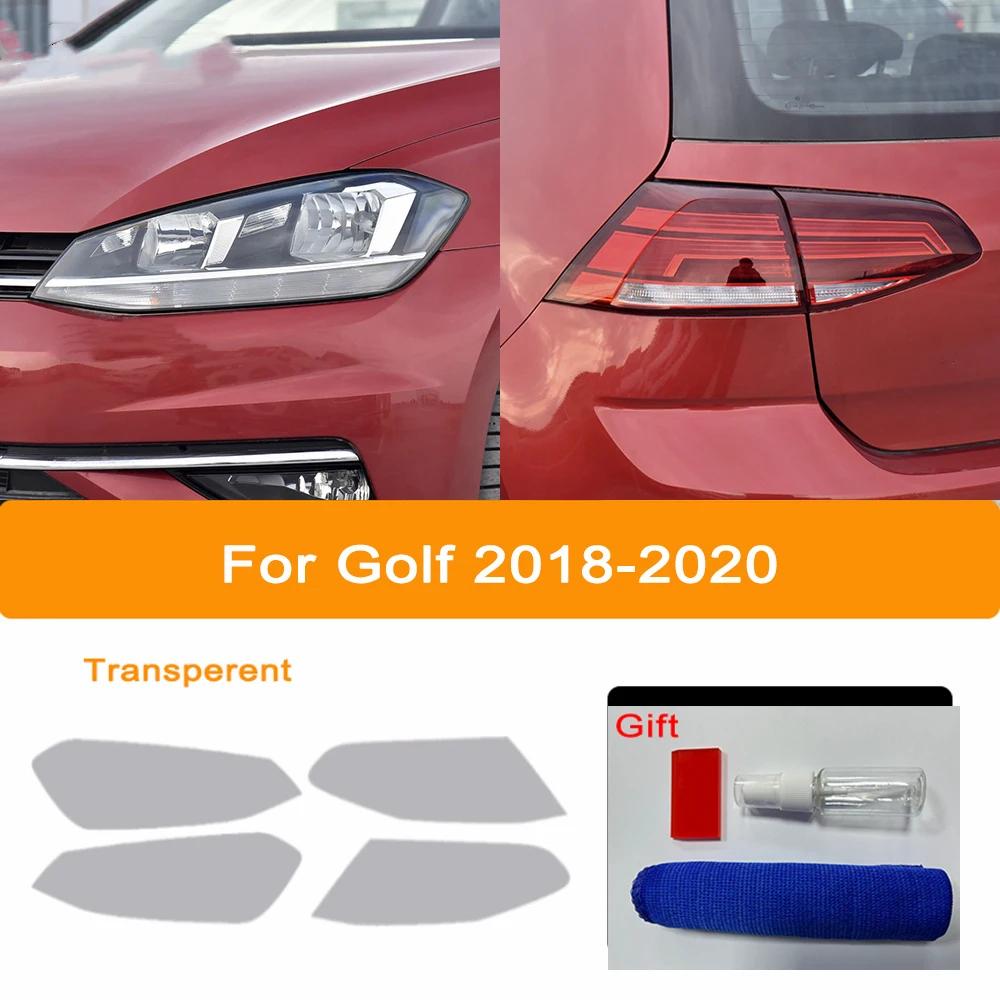 TPU Car Headlights Taillights Black Protective Film Transparent Sticker Refit For Volkswagen VW Golf 7 8 MK7 MK7.5 MK8 2014-