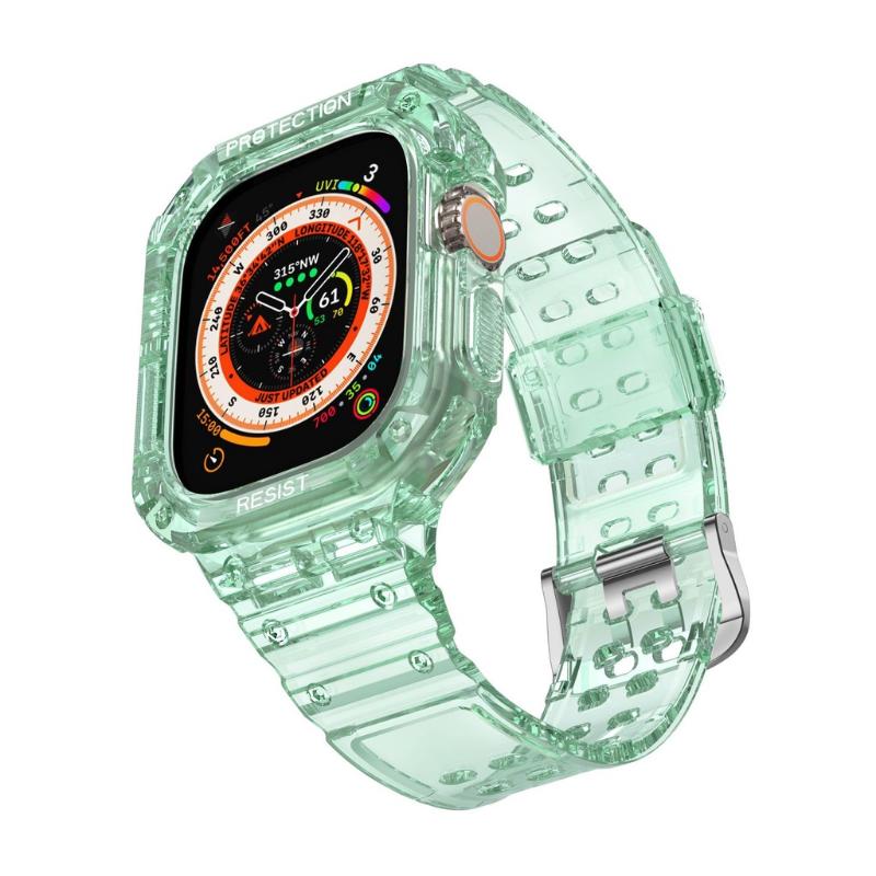

2-в-1 интегрированный дизайн, прозрачный двухрядный ремешок из ТПУ с пряжкой для часов Ultra 49 мм S8, полный защитный ремешок для часов для мужчин и женщин For 49mm
