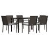VidaXL Ensemble à manger de jardin 7 pcs coussins résine tressée acier 3186962