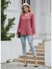 2023 Women's Autumn & Winter V-Neck Button Split Loose Long-Sleeve T-Shirt Top