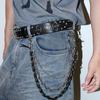 Three-Strand Metal & Leather Punk Rock Waist Chain Accessory