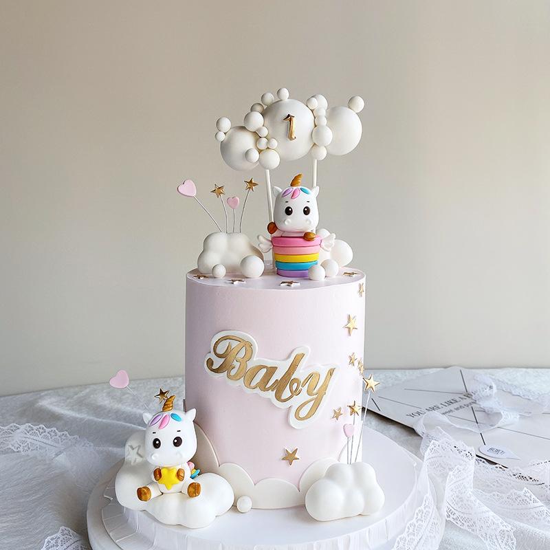Rainbow Cake Topper Unicorn Birthday Party Decoration Kids Toddlers Birthday Party Happy Birthday Colorfu Rainbow Theme Supplies