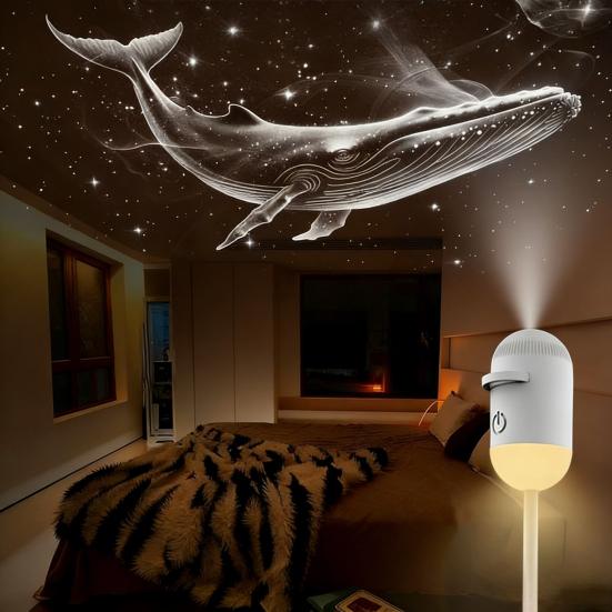 Starry Sky Projector Lamp Touch Control Night Light with Adjustable Brightness USB Portable 2-in-1 LED Nightlight for Kids Bedroom Car