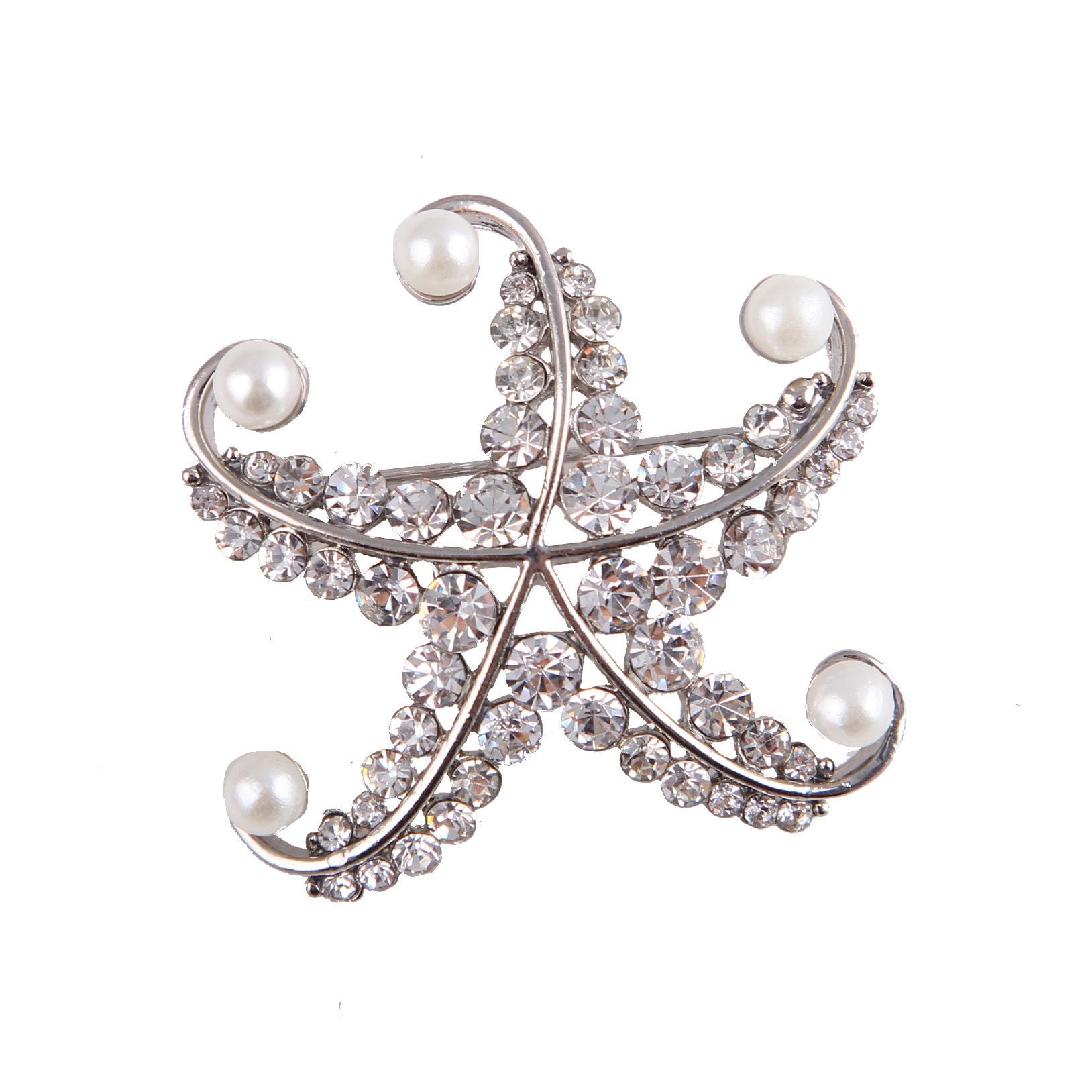 

Large Pearl Starfish Brooch Fashion Corsage Women s Jewelry Exquisite Hypoallergenic Luxury Enamel Long-lasting Color Accessory