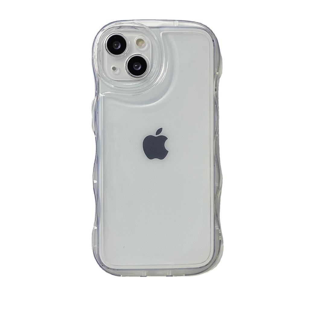 Applicable To IPhone15 Transparent Protective Case Apple 11 Wave Air Cushion Mobile Phone Case 14 Bubble Anti Fall 12 All Inclusive 16