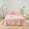 INS Style White Ball Edge Quilted Quilt Blanket Bedspread Washed Solid Color Korean Princess Style Summer Thin Quilt
