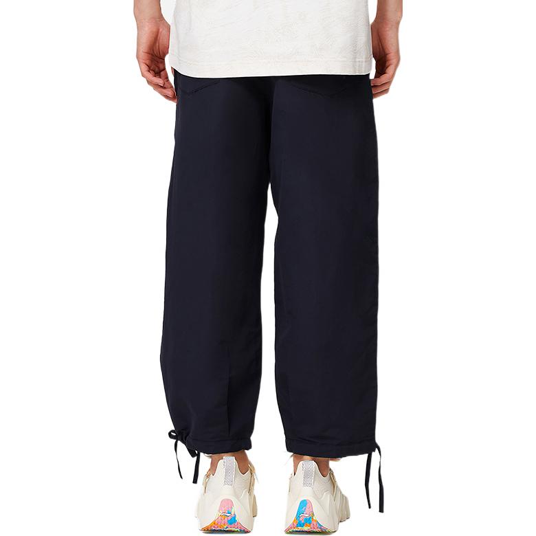 Li-Ning Solid Color Straight-Leg Loose Casual Cropped Pants Men Bottoms Black AKQS005-2