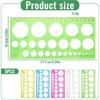 5 PCS Circle Template Plastic Circle Stencil Template Multi-Function Circles Oval Measuring Templates Measuring Geometry Ruler Formwork Drawings