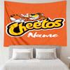 Custom Name Cheetos Print Tapestry, Backdrop, Easy Setup, Ideal for Bedroom, Office & Living Room, with Aesthetic Wall Hanging Decor.