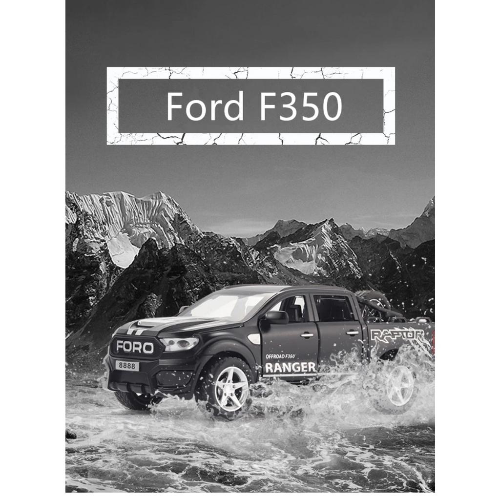 1/32 Ford Raptor F350 Pickup Alloy Car Model Diecast Metal Off-road Vehicles Car Model Simulation Sound and Light Kids Toys Gift