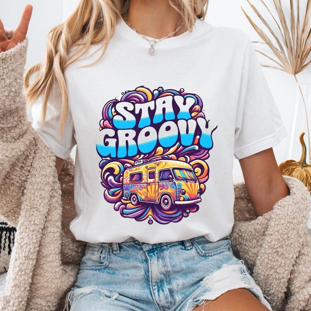 26 Ladies tshirt,Stay Groovy Unisex Heavy Cotton Tee,Retro Shirt,Hippie Fashion Unisex T-Shirt