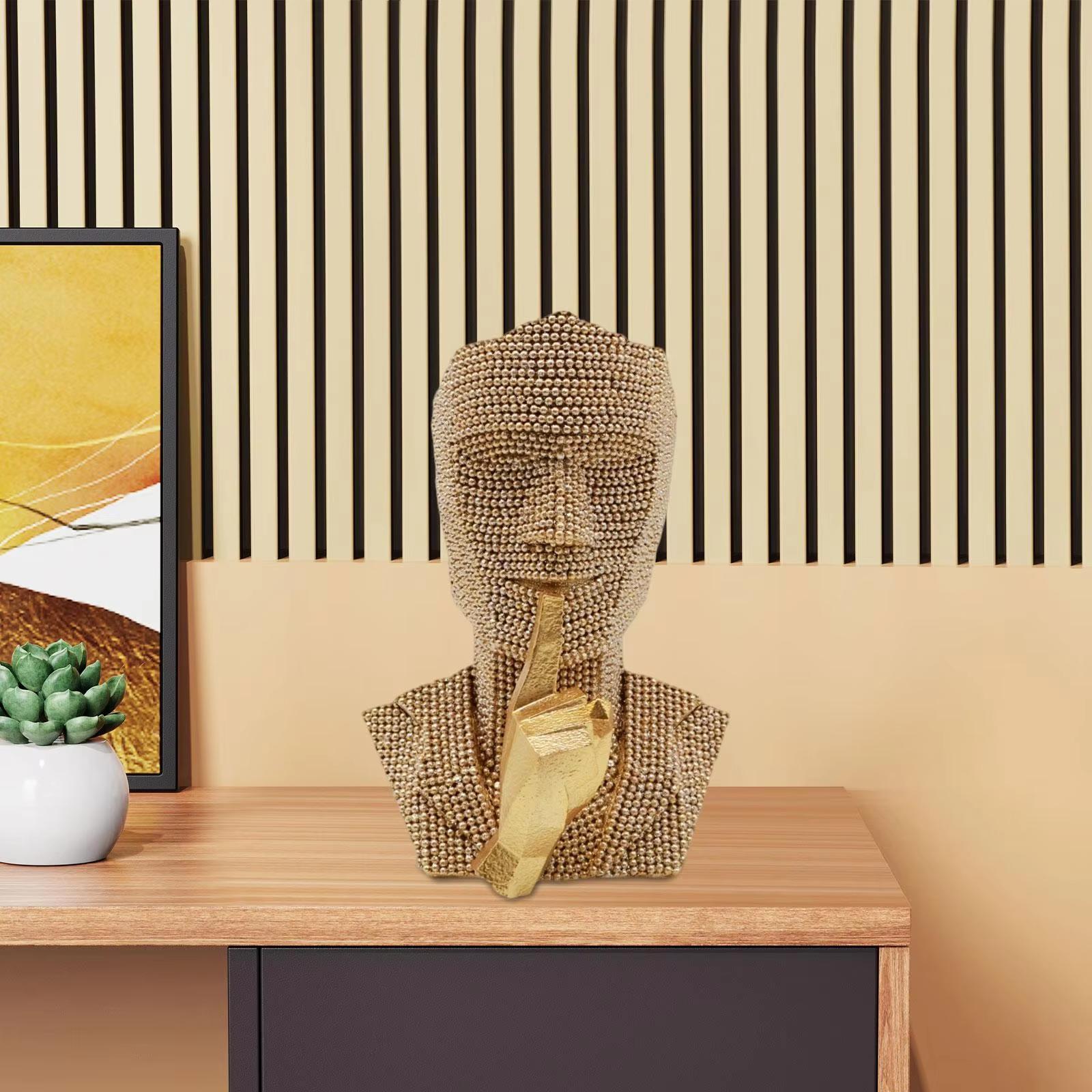 

Абстрактная скульптура лица, настольное украшение для спальни, книжной полки, домашнего декора золотистый