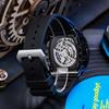 Luxury Automatic Men Watches Trend Diamond Tonneau Case Mechanical Clock Luminous Waterproof Silicone Strap Mens Reloj Hombre
