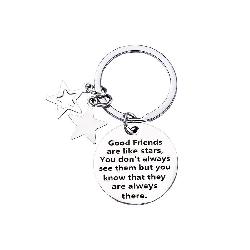 

Friends Good Are Like Stars Colorful Star Keychain Bag Charm Holiday Gifts Party StyleA