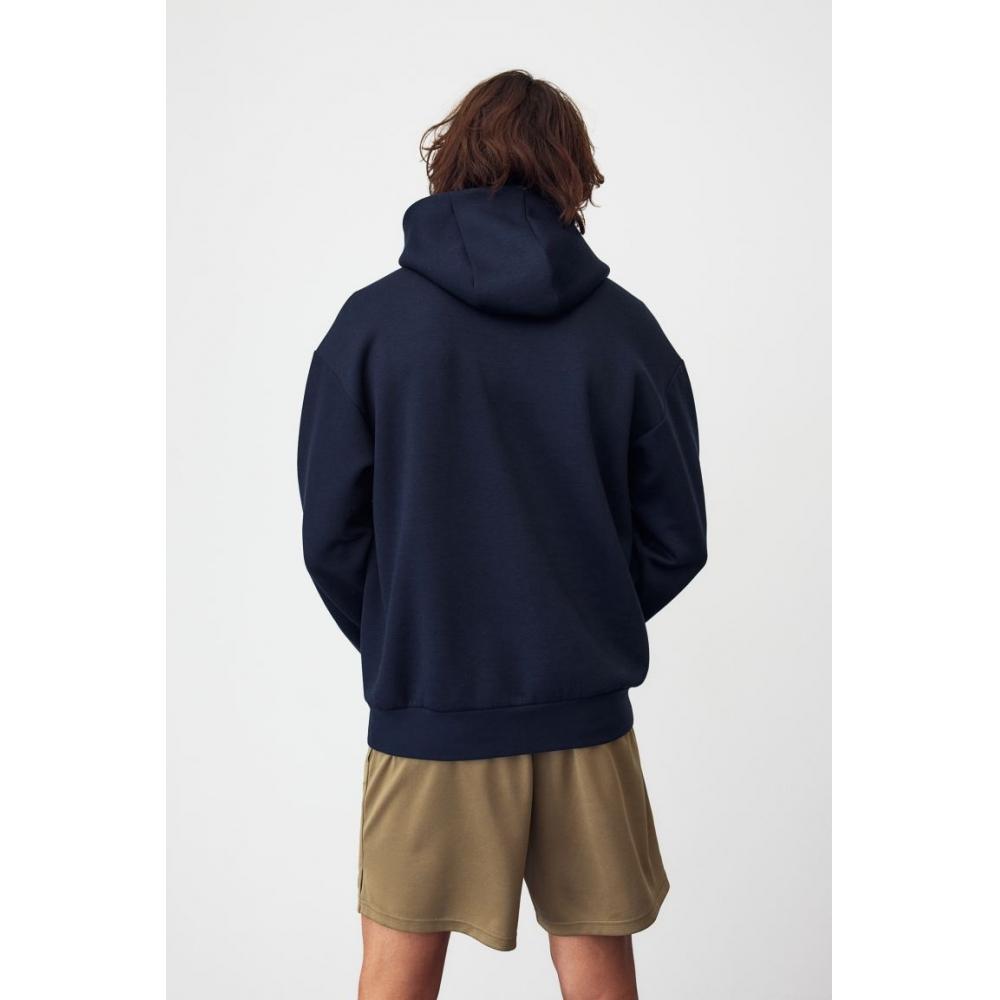 H M dryMove Sport Hoodie Navy Blue