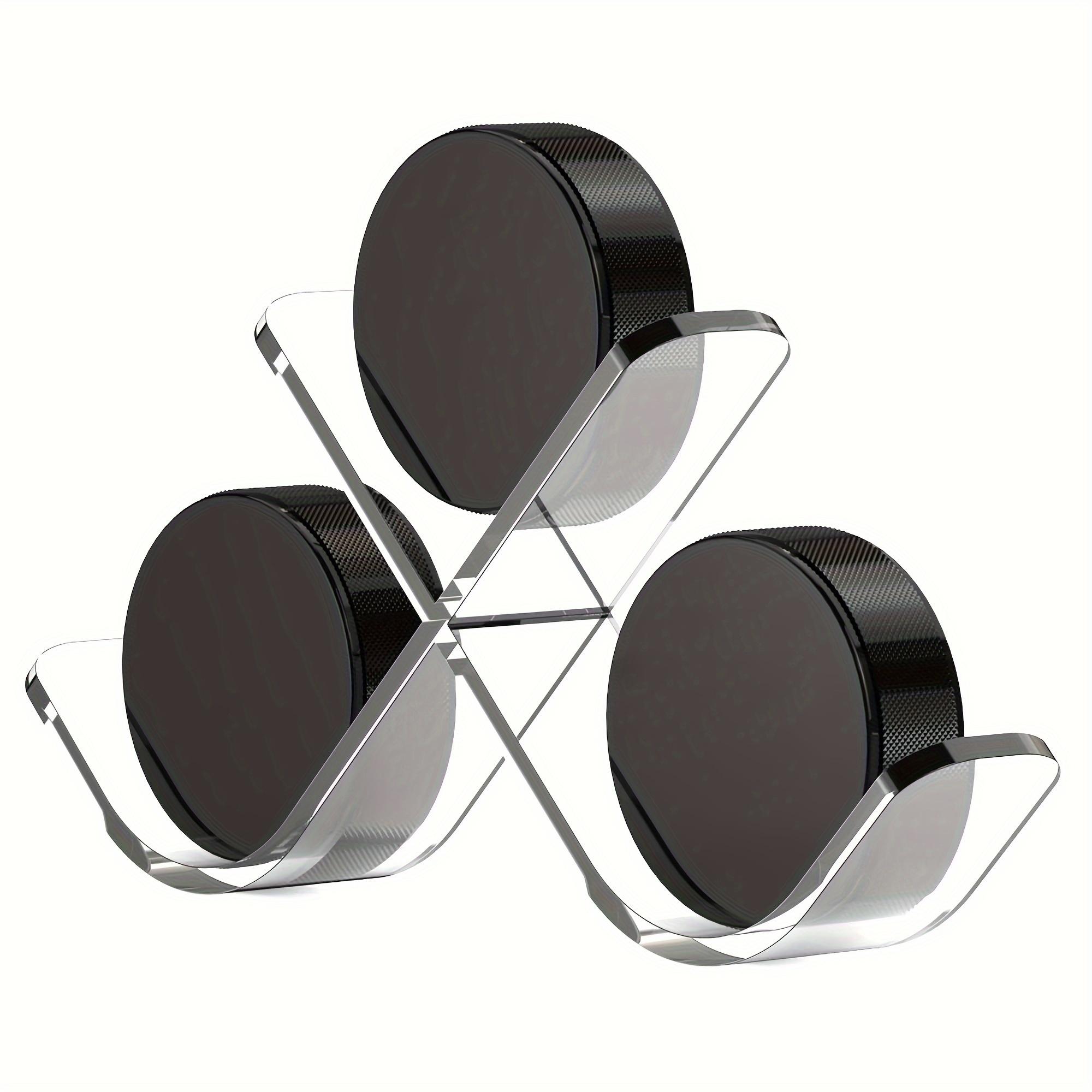 

Премиальный кристальный дисплей для хоккейных шайб - Прозрачная подставка с 3 слотами для подписанных шайб и коллекционных предметов, Идеальный домашний декор